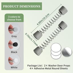 Magnetische deurbeugel voor wasmachine - 2 Stuks - Universele - Wasmachine Deuropener - Voorlader Wasmachine Deur Prop - Voorkomt Schimmel & Geurtjes - Voor Wasmachine Drogen Wasmachine - Zwart — thumbnail 4