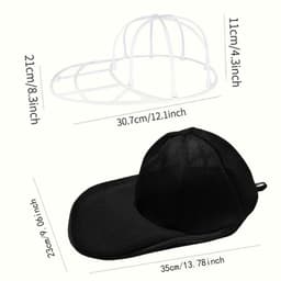 Cap Washer - 2x zwart - Waszak voor Petten - met 2x wit wasframes - Vormbehoud - houder - Pet Wassen - Universeel Maat - Dames en Heren - waszakken voor baseballcaps - 35x23x13cm — thumbnail 3