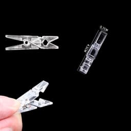 Mini wasknijpers - Veerklemmen decoratie - Foto's ophangen - Milieuvriendelijk kunststof - 100 stuks - Transparant — thumbnail 3