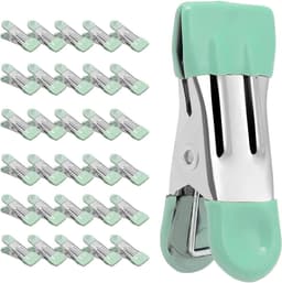 Kledingknijpers Heavy Duty - Metalen Clips - Was Drogen - Rubberen Coating - 30 Stuks - Lichtgroen — thumbnail 1