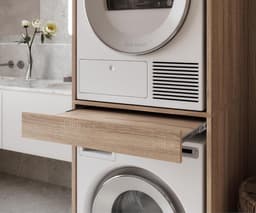 PLATAN ROOM Wasmachine-droogkast met uittrekplank • wasmachinekast voor wasmachine en wasdroger • bovenbouwkast 187 x 65 x 66 cm (eiken Sonoma) — thumbnail 4