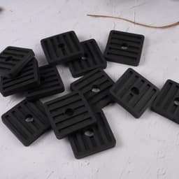 Rubberen Trillingsdempers - Anti-trillingsmat Pads - Airco Stabiliseren - Antislip Groeven - 47x47x08 cm - Zwart — thumbnail 5