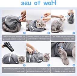 Multifunctionele Waszak voor Katten - Veilig Badderen, Nagelknippen en Verzorging met Anti-bijt Netwerk — thumbnail 4