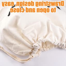 Grote Wasbare Katoenen Trekkoordzakken voor Speelgoed, 50×60 cm Herbruikbare Waszakken voor Kleding, Breiwerk en Kussens — thumbnail 4