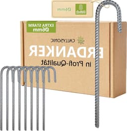 8 Stuks Grondankers - 30 cm x 6 mm J-vormige Haringen voor Tent, Trampoline, Schutting en Camping — thumbnail 1