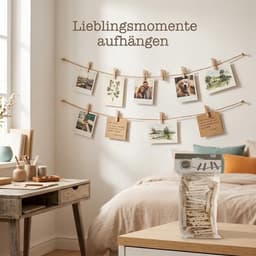 Allecto - Mini-wasknijpers - Decoratieve klemmen - Creatieve knutselprojecten - Houtkleurig - Geschikt voor foto's - 50 stuks - Perfect voor gesche... — thumbnail 4