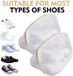 Allecto - Schoenwaszakken - Set van 2 - Voor veilige wasbeurt - Beige - Herbruikbare waszakken voor schoenen - Geschikt voor gym schoenen en kleding — thumbnail 3