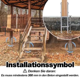 Paaldrager H-anker - Houtverbinder Betonanker - Zware Houtconstructies - Thermisch Verzinkt Staal - 600mm Hoog 81mm Breed - Metaal — thumbnail 3