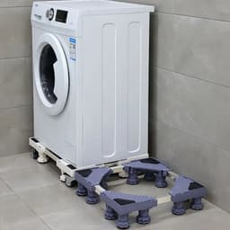 Linkforu - Verstelbare Wasmachine Verhoger - Verrijdbare Onderwagen - Anti Vibratie - 47-69 CM – Wit — thumbnail 2