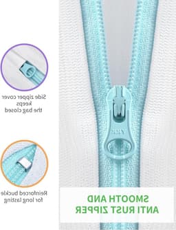 Wasnet voor de wasmachine - Mesh waszakken met rits en handvat voor ondergoed, blouses en shirts - 40 x 50 cm - Set van 2 — thumbnail 2