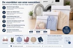 6 Stuks - Sterke Waszakken met Rits - Wasnetten Set Wit - Verschillende Formaten — thumbnail 4