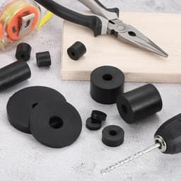 Rubberen Afstandhouders - Platte Sluitringen - Apparaten Verhoging - Duurzaam Rubber Materiaal - Set van 4 - Zwart — thumbnail 5