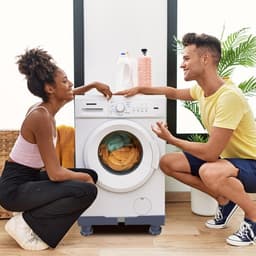 Verstelbare Verhoging voor Wasmachine en Droger met Antislip en Schokdemping — thumbnail 2