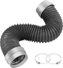Ulisem - Droogafvoerslang - 10 cm doorsnede x 91 cm lengte - 6 lagen flexibel aluminium - Inclusief rubberen afdichtingen en klemmen - Hittebestendig tot 100°C - Universele pasvorm voor nauwe ruimtes — thumbnail 1