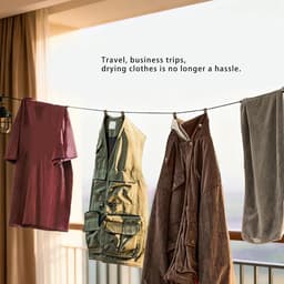 Camping Waslijn - Draagbare Drooglijn - Kleding Drogen - Reflecterend Touw - 3.5 Meter - Grijs — thumbnail 3