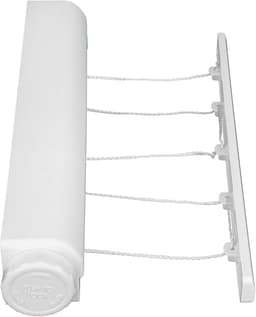 Uittrekbare waslijn - Drogers voor wasgoed - Wasgoed drogen - Ruimtebesparend ontwerp - 32 meter lengte - Wit — thumbnail 5