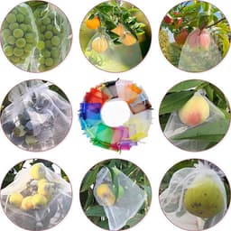 Druiven Beschermzakjes - Fruit Netten - Bescherming Tegen Ongedierte - Herbruikbaar Organza Materiaal - 50 stuks 9x12 cm - Beige — thumbnail 2