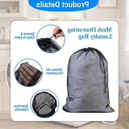 Grote Wasnetzakken met Trekkoord - Set van 2, 70x90cm, Ideaal voor Kleding, Beddengoed en Speelgoed — thumbnail 2