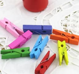 Houten Was Knijpers - Mini Knijpers Decoratie - Foto's Ophangen - Natuurlijk Hout Materiaal - 100 Stuks 2.5 cm - Wit — thumbnail 4