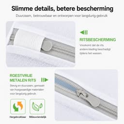 BOTC Waszakken - 90*110cm Waszak Groot - 1 set van 2 stuks - Waszak Wasmachine - Laundry bag - Waszakken - Wit — thumbnail 2