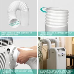 Afvoerslang - Ventilatieslang - Airco Ventilatie - Flexibele Uitschuifbaar - 2 meter 150 mm - Grijs — thumbnail 5