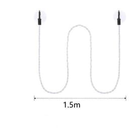Reiswaslijn - 2 stuks - Uitschuifbare waslijn - Draagbare elastische waslijn - Winddichte hanger voor buiten kamperen - Waslijn - Voor buiten kamperen, wasdrogen - 1.5 m - Wit — thumbnail 5