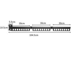 wanddroogrek inklapbaar - wanddroogrek - droogrek - Wasrek voor het balkon - Draagbaar wasrek - Kledingrek - 104,5*10,5*5,5 cm - Zwart - Koolstofstaal