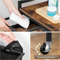 RUX® Wassorteerder 4 vakken - Wasmand 4 vakken 4x 39 Liter - Wasmand Met Opbergplank - Wassorteerder - Dubbele wasmand - Duo Wasmand – Wasmanden - Zwart - 111cm x 33cm x 75 cm — thumbnail 4