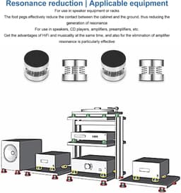 Luidspreker Isolatievoeten - Schokdempers Hifi - Audio Verbetering - Veer Demping Systeem - 4 stuks 9kg - Zilver — thumbnail 3