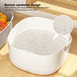 Dailygoods- Wasmachine voor Groenten en Fruit - Levensmiddelreiniger - Ultrasone Technologie - 360 Graden Reiniging - Voedselveilig PP-Materiaal - Grote Opslagcapaciteit - Groentewasmachine — thumbnail 2