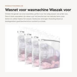 Dailygoods- Wasnet Klein - 4 Stuks - Waszak voor Fijne Was - Waszak met Ritssluiting - Wasnet voor Beha/Sokken - Polyester Zonder Pilling — thumbnail 5
