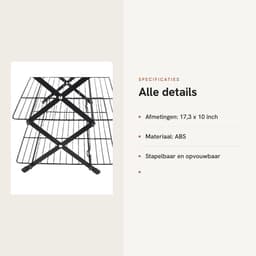 Dailygoods- Koelrek 3-laags Opvouwbaar - Verstelbaar - Stapelbaar - Ruimtebesparend - Voor Bakken/Drogen - 17,3 x 10 Inch - Bakrek — thumbnail 5
