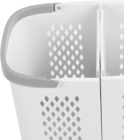 Wasmand met Wielen - Kleding Sortéér Mand - Efficiënt Wassen - Drie Afzonderlijke Vakken - 74 cm Hoog - Grijs — thumbnail 4
