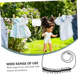 Waslijn Set - Droogtouw Met Clips - Buiten Kleding Drogen - Winddicht Ontwerp - 2 Delig - Zwart — thumbnail 5