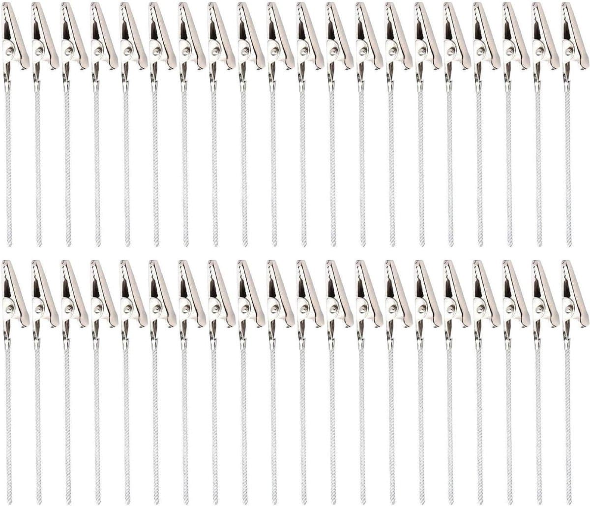 Fotoclips Op Stokje - Memo Klemmen - Creatief Presenteren - Stevige Metalen Grip - 40 Stuks - Zilverkleurig — afbeelding 1