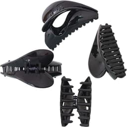 Haarklemmen Set - Grote Klauwen - Dagelijkse Stijlen - Sterke Grip - 5x8.6 cm - Zwart — thumbnail 2