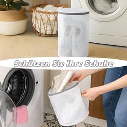 Schoenwaszak, 2 stuks, herbruikbare schoenenzakken, wasmachine met ritssluiting, 20 x 35 cm, duurzame sneakers, schoenen, waszak, voor alle soorten schoenen en maten (wit) — thumbnail 2