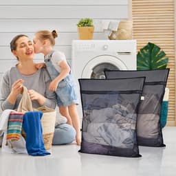 Grote Waszak XL 60 x 80 cm - 2 Stuks, Fijne Mesh, Ideaal voor Kleding, Bedlinnen en Dekens — thumbnail 4