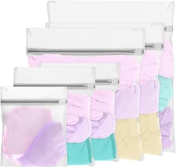 6-delige Mesh Waszakken met Rits, Duurzaam en Herbruikbaar Net voor Wasmachine, Ideaal voor Delicate Was zoals Truien, Jassen, Hemden, Ondergoed en Sokken (25×30cm/30×40cm) — thumbnail 1