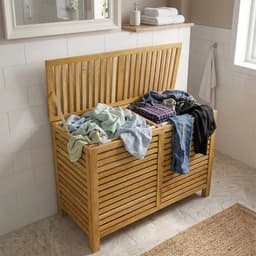 Wasmand 2 vakken - 150 liter - hout — thumbnail 5