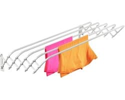 DnA® Wanddroogrek - Wanddroogrek Inklapbaar - Droogrek Muur - Wanddroogmolen - Wit - 45cm x 80cm x 18cm