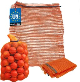 Raschelzak Groente - Aardappelzak Fruitzak - Opslag Transport - Optimale Luchtcirculatie - 35 x 50 cm - Oranje — thumbnail 1