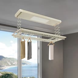 Damenzo - Droogrek - Wasrek - Droogrek uittrekbaar - Droogrek elektrisch - LED verlichting - 125×31×110 cm - Draagvermogen 35 kg - Wit — thumbnail 5