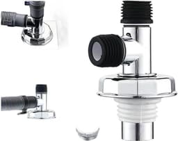 Wasmachine Afvoer Fitting - Afvoer Adapter - Dubbele Afvoer - Lekvrije Aansluiting - 40/50mm Buizen - Zilver — thumbnail 1