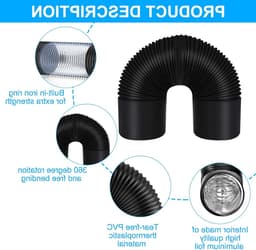 Afvoerslang - Flexibele Aluminium Buizen - 100 mm Diameter, 2 m Lengte — thumbnail 2