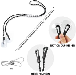 MTTproducts- Reiswaslijn Uittrekbaar 1,2 m - 2,8 m Rekbaar - 4 Roestvrijstalen Clips - Draagbaar - Reisaccessoires - Geschikt voor Outdoor Camping - Waslijn — thumbnail 3