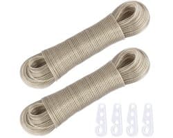 Cosensi- Waslijn 50 m - Waslijn met stalen kern 3 mm - Weerbestendig - Extra sterke waslijn - Ideaal voor tuin/camping - Duurzaam en flexibel - Waskoord