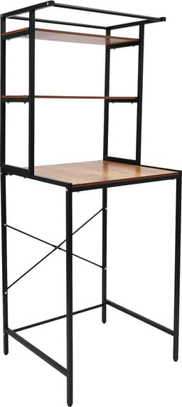 Velmio Wasmachine Kast - Was/Drogerkast - Wasmachine Rek - 3 Laags - Bruin/Zwart - Opbergrek Boven Wasmachine - 60×69×176,5 cm — thumbnail 1