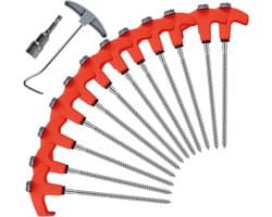 Grondhaken Dekzeilen - Outdoorharingen - Stabiele Bevestiging - Zelfoplichtende Coating - 27 cm - Grijs