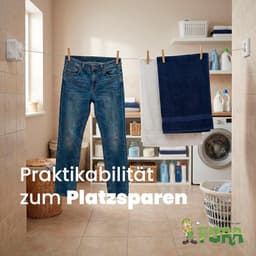 FORA Uitschuifbare Drooglijn Voor Aan De Muur 5m – RVS-lijn 5 m, Vergrendeling, Max. 20 kg, Ruimtebesparend, ABS Behuizing, Wit — thumbnail 3